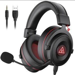 EKSA E900 Pro Gaming Headset‎ 7.1 Surround Sound USB 3.5mm for PS4 PS5 Xbox Red